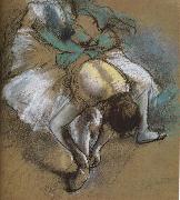 Edgar Degas dancer wearing shoes oil painting